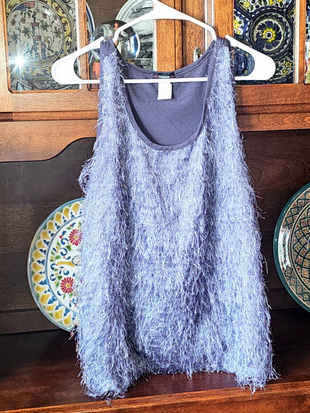 Cocomo Fuzzy Textured Tank Top in Light Purple